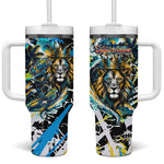 Saint Lucia Kings Cricket Tumbler With Handle Born To Lead Caribbean Cricket Graffiti Splash Art