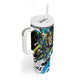 Saint Lucia Kings Cricket Tumbler With Handle Born To Lead Caribbean Cricket Graffiti Splash Art