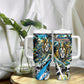 Saint Lucia Kings Cricket Tumbler With Handle Born To Lead Caribbean Cricket Graffiti Splash Art