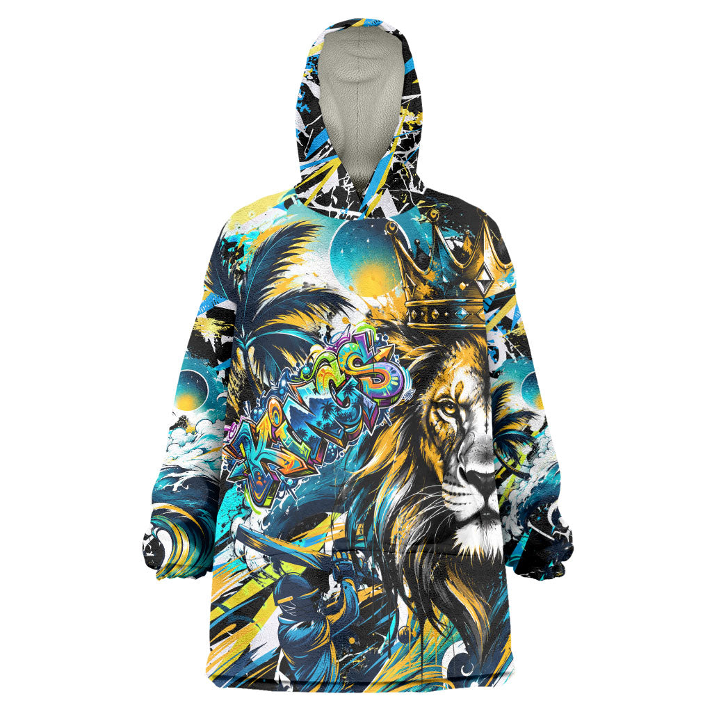 Saint Lucia Kings Cricket Wearable Blanket Hoodie Born To Lead Caribbean Cricket Graffiti Splash Art