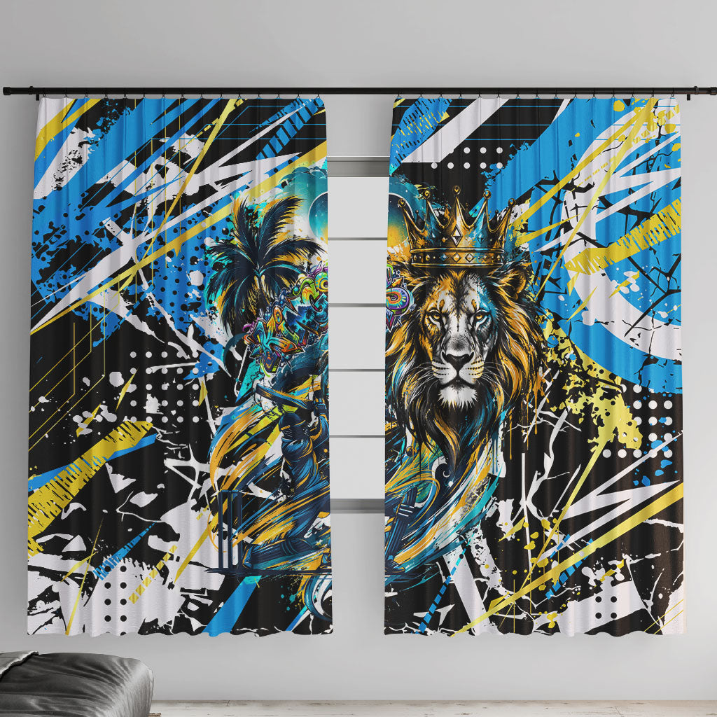 Saint Lucia Kings Cricket Window Curtain Born To Lead Caribbean Cricket Graffiti Splash Art