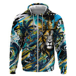Saint Lucia Kings Cricket Zip Hoodie Born To Lead Caribbean Cricket Graffiti Splash Art