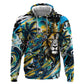 Saint Lucia Kings Cricket Zip Hoodie Born To Lead Caribbean Cricket Graffiti Splash Art