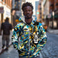 Saint Lucia Kings Cricket Zip Hoodie Born To Lead Caribbean Cricket Graffiti Splash Art