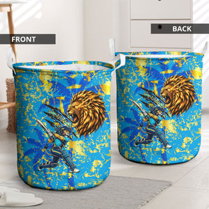 Saint Lucia Cricket Laundry Basket Kings Lion Unstoppable Mascot Art