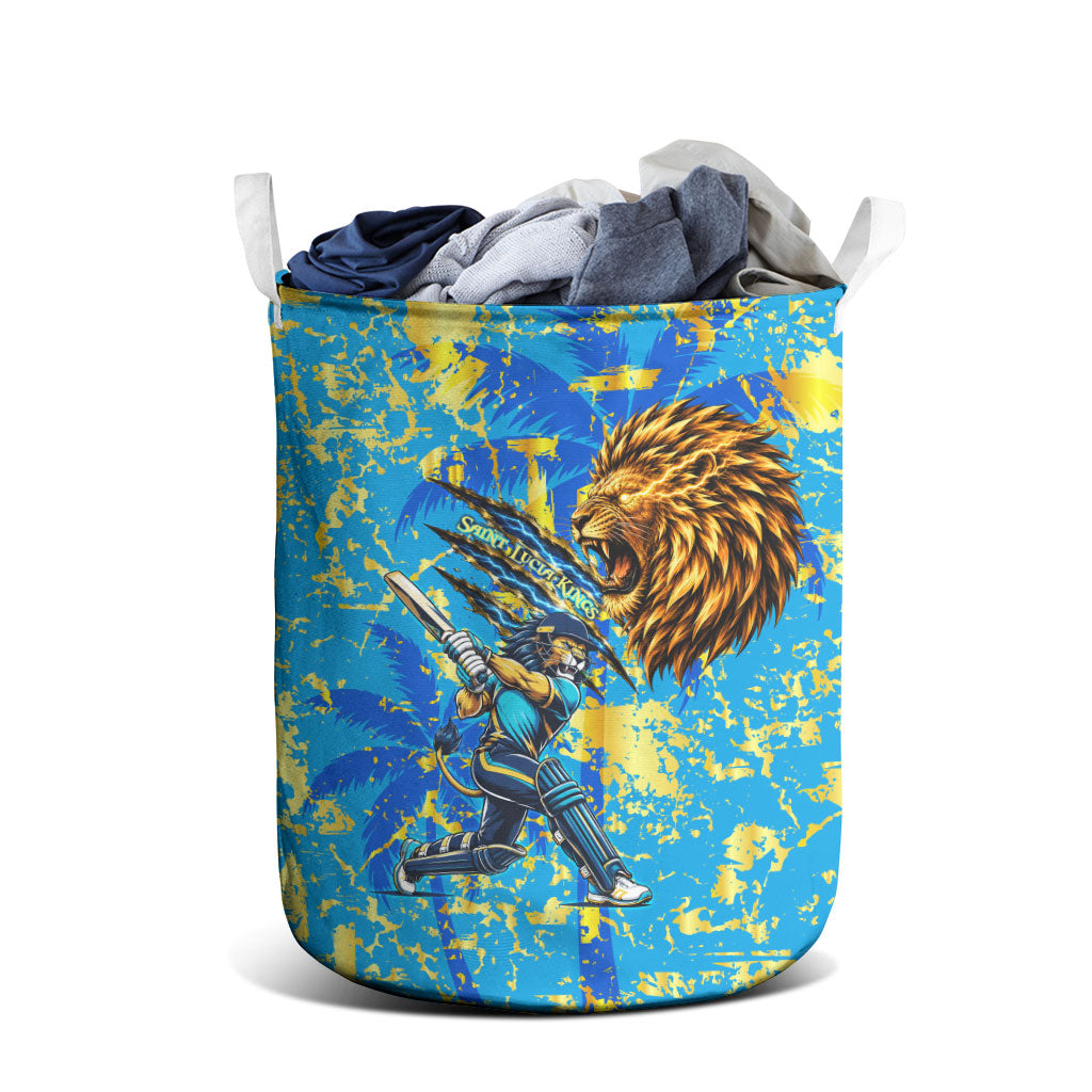 Saint Lucia Cricket Laundry Basket Kings Lion Unstoppable Mascot Art