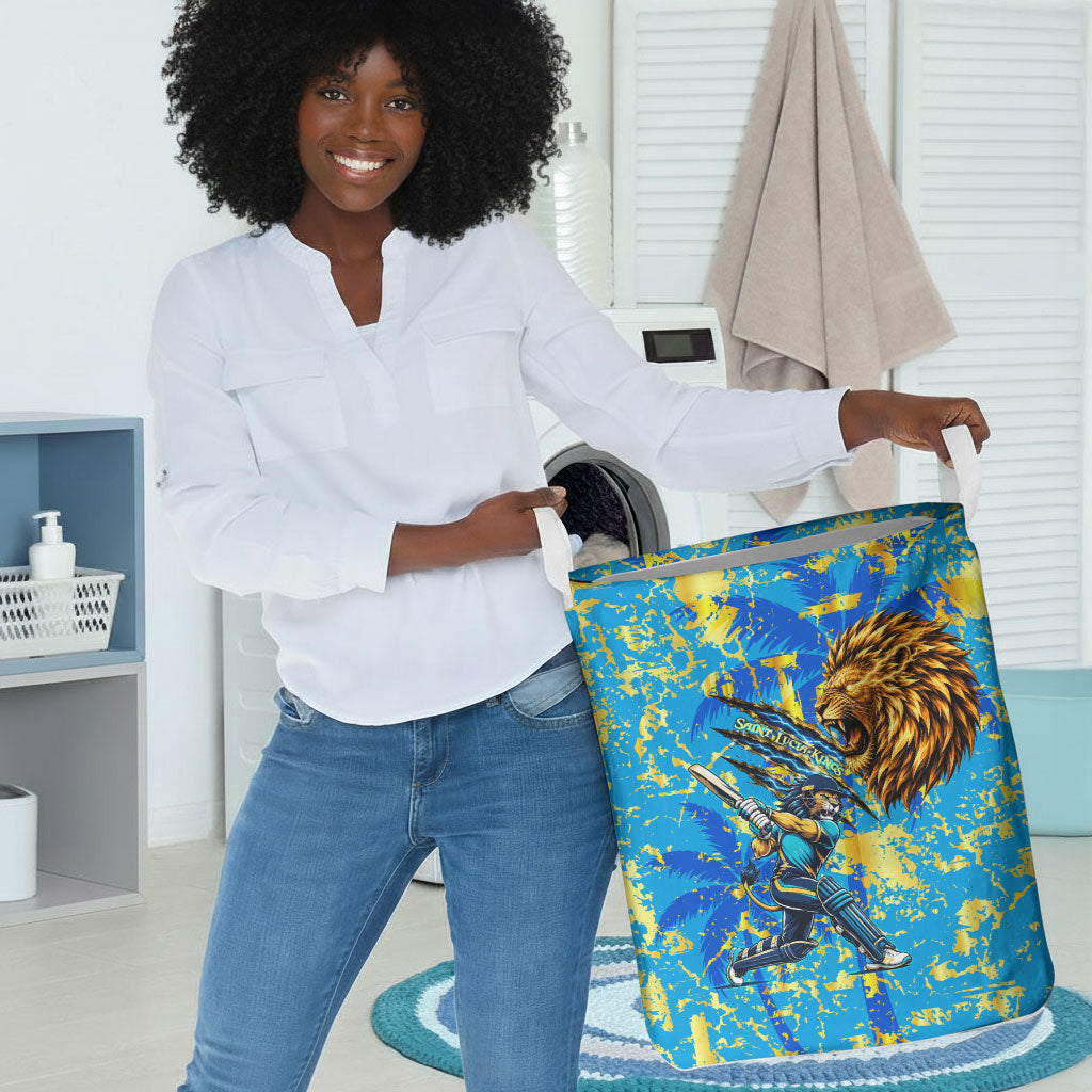 Saint Lucia Cricket Laundry Basket Kings Lion Unstoppable Mascot Art