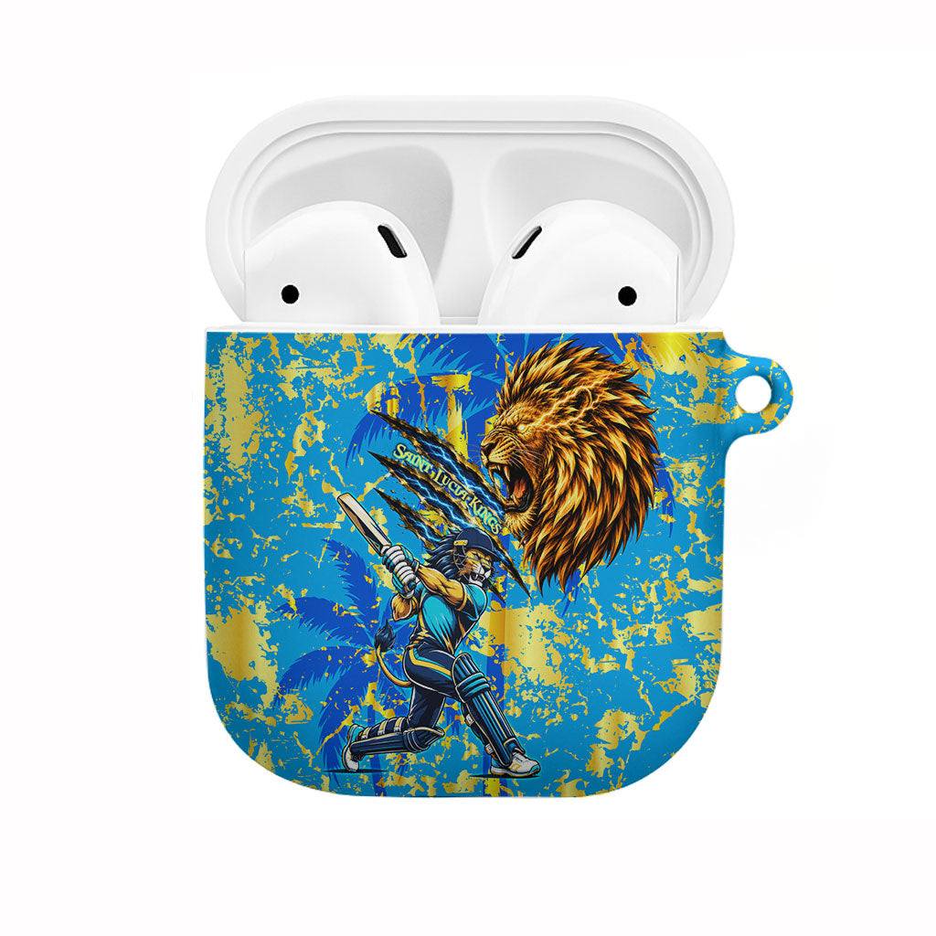 Saint Lucia Cricket AirPods Case Kings Lion Unstoppable Mascot Art