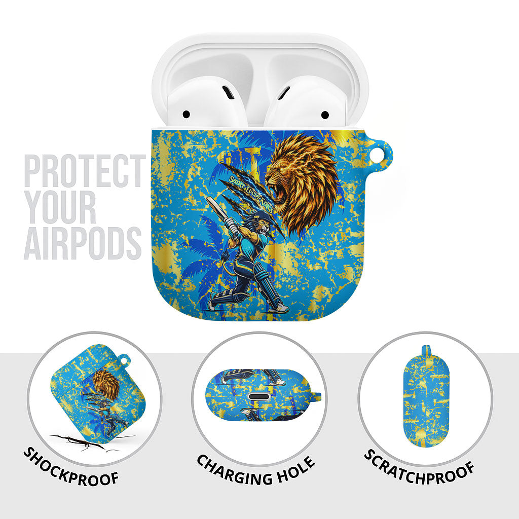 Saint Lucia Cricket AirPods Case Kings Lion Unstoppable Mascot Art