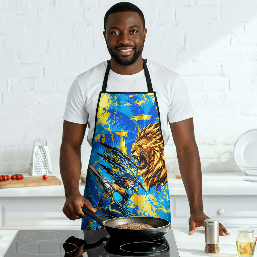 Saint Lucia Cricket Apron Kings Lion Unstoppable Mascot Art