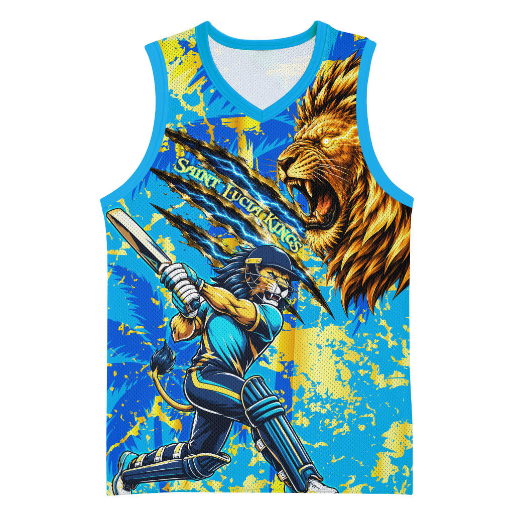 Saint Lucia Cricket Basketball Jersey Kings Lion Unstoppable Mascot Art