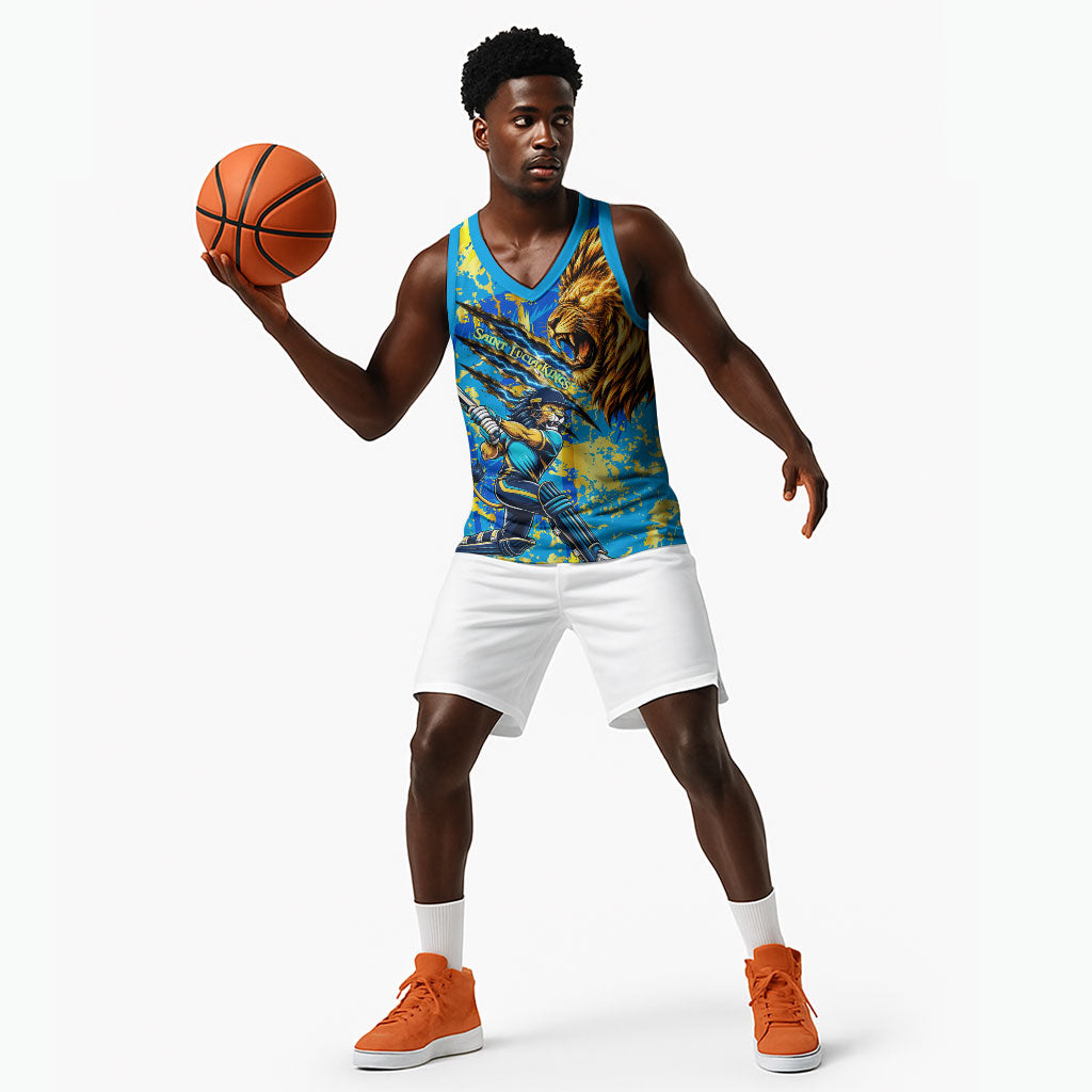 Saint Lucia Cricket Basketball Jersey Kings Lion Unstoppable Mascot Art