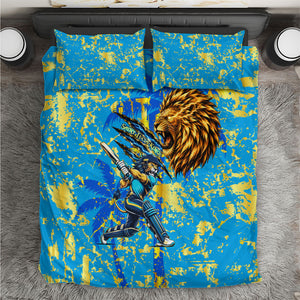 Saint Lucia Cricket Bedding Set Kings Lion Unstoppable Mascot Art