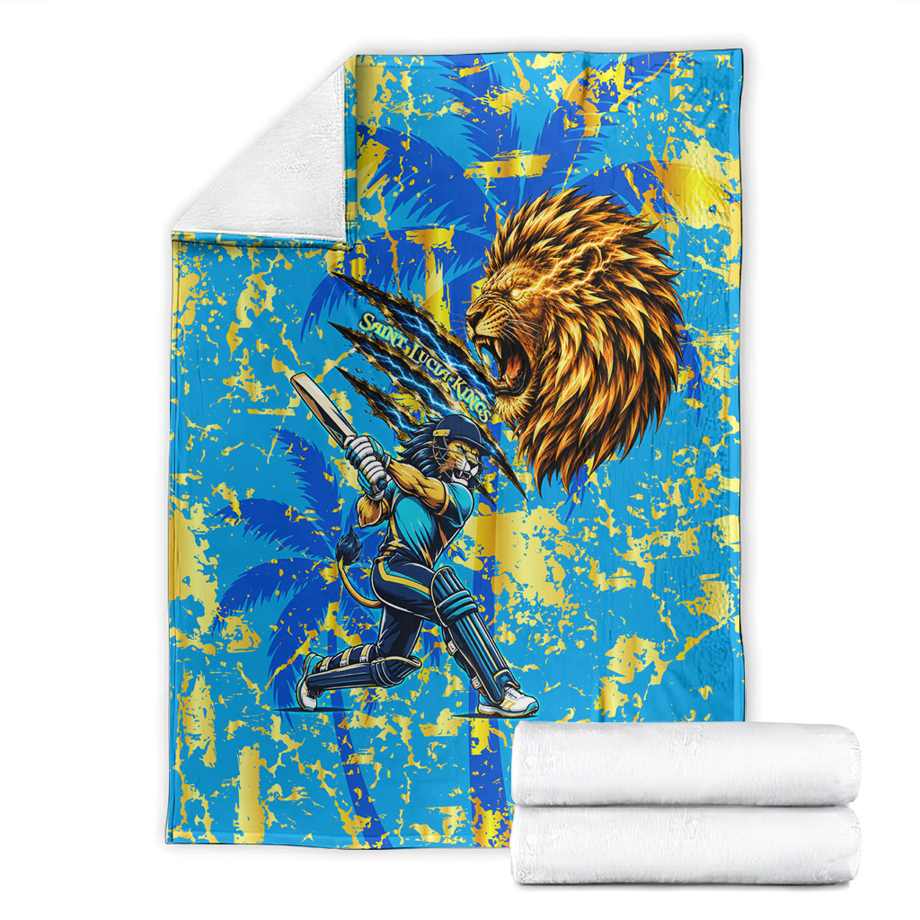 Saint Lucia Cricket Blanket Kings Lion Unstoppable Mascot Art