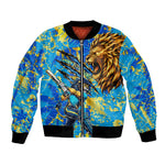 Saint Lucia Cricket Bomber Jacket Kings Lion Unstoppable Mascot Art
