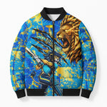 Saint Lucia Cricket Bomber Puffer Jacket Kings Lion Unstoppable Mascot Art