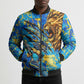 Saint Lucia Cricket Bomber Puffer Jacket Kings Lion Unstoppable Mascot Art