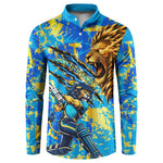 Saint Lucia Cricket Button Sweatshirt Kings Lion Unstoppable Mascot Art