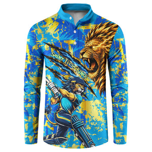 Saint Lucia Cricket Button Sweatshirt Kings Lion Unstoppable Mascot Art