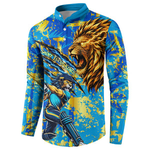 Saint Lucia Cricket Button Sweatshirt Kings Lion Unstoppable Mascot Art