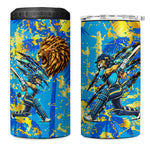 Saint Lucia Cricket 4 in 1 Can Cooler Tumbler Kings Lion Unstoppable Mascot Art