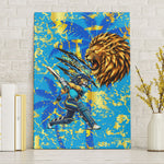 Saint Lucia Cricket Canvas Wall Art Kings Lion Unstoppable Mascot Art