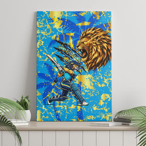Saint Lucia Cricket Canvas Wall Art Kings Lion Unstoppable Mascot Art