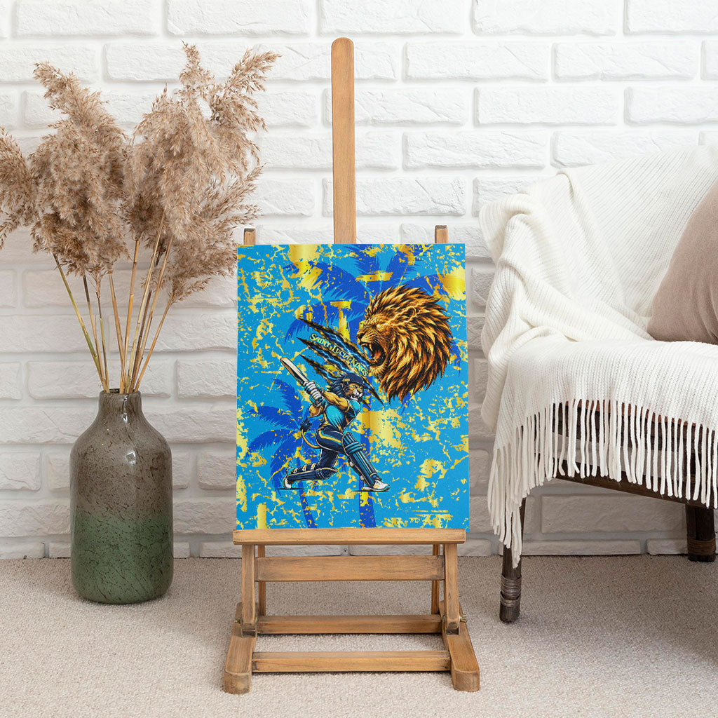 Saint Lucia Cricket Canvas Wall Art Kings Lion Unstoppable Mascot Art