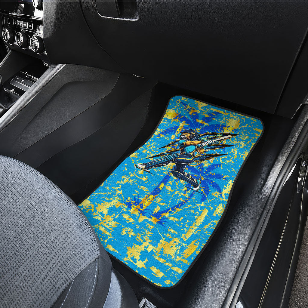 Saint Lucia Cricket Car Mats Kings Lion Unstoppable Mascot Art