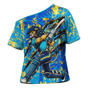 Saint Lucia Cricket Cross Shoulder Shirt Kings Lion Unstoppable Mascot Art