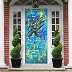 Saint Lucia Cricket Door Cover Kings Lion Unstoppable Mascot Art