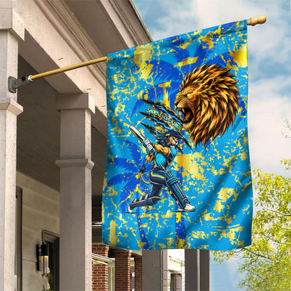 Saint Lucia Cricket Garden Flag Kings Lion Unstoppable Mascot Art
