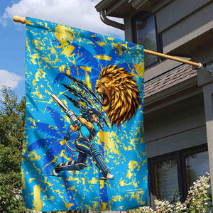 Saint Lucia Cricket Garden Flag Kings Lion Unstoppable Mascot Art