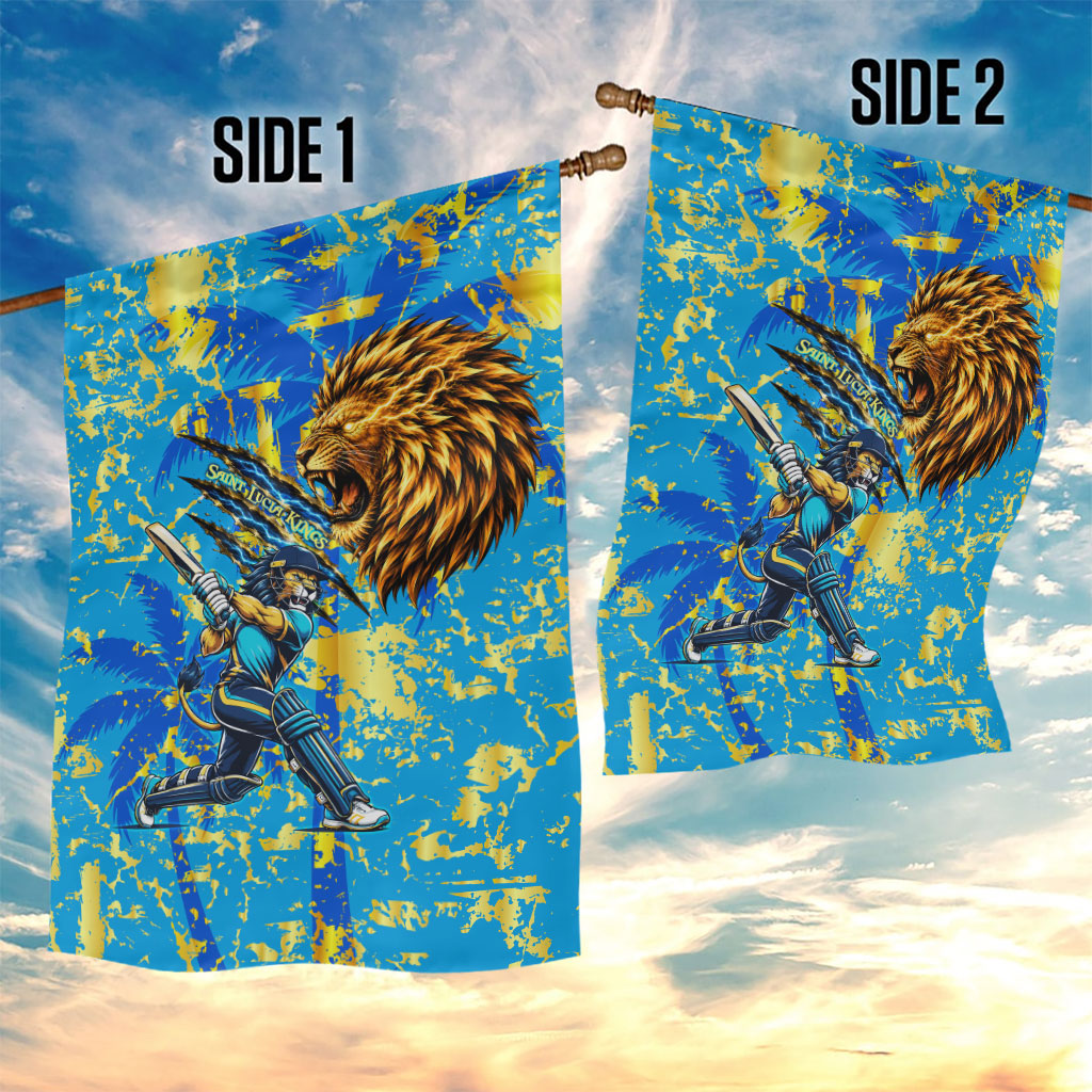Saint Lucia Cricket Garden Flag Kings Lion Unstoppable Mascot Art