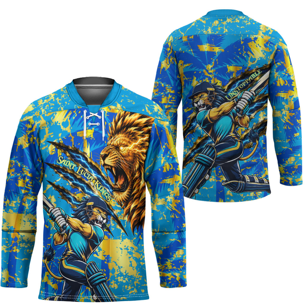 Saint Lucia Cricket Hockey Jersey Kings Lion Unstoppable Mascot Art