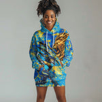 Saint Lucia Cricket Hoodie Dress Kings Lion Unstoppable Mascot Art