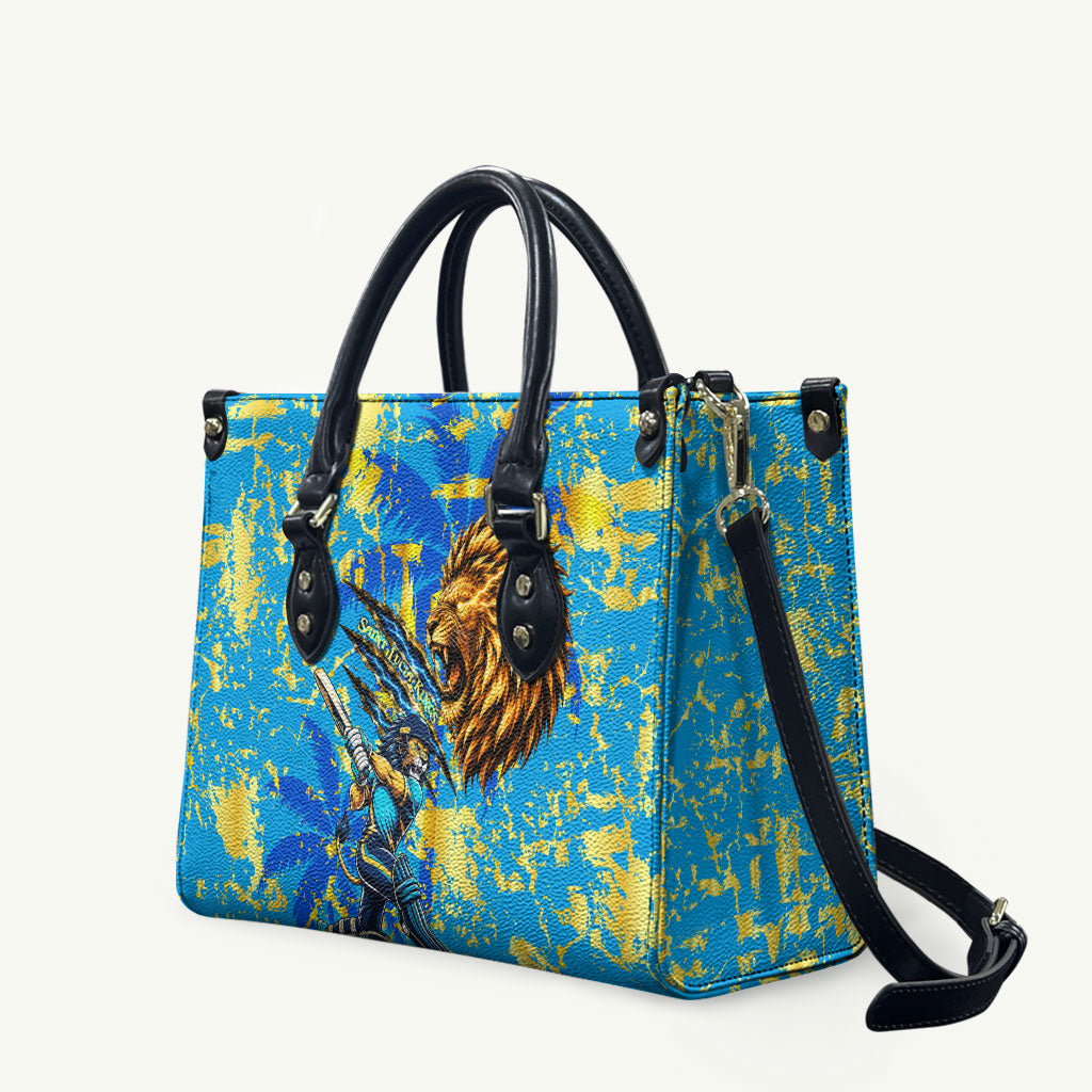 Saint Lucia Cricket Leather Bag Kings Lion Unstoppable Mascot Art