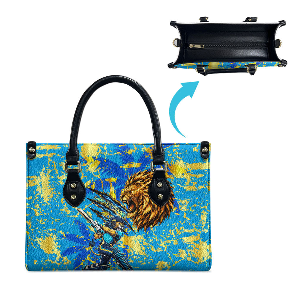 Saint Lucia Cricket Leather Bag Kings Lion Unstoppable Mascot Art