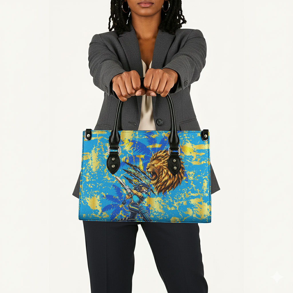 Saint Lucia Cricket Leather Bag Kings Lion Unstoppable Mascot Art