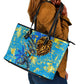 Saint Lucia Cricket Leather Tote Bag Kings Lion Unstoppable Mascot Art