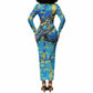 Saint Lucia Cricket Long Sleeve Bodycon Dress Kings Lion Unstoppable Mascot Art