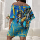 Saint Lucia Cricket Off Shoulder Short Dress Kings Lion Unstoppable Mascot Art