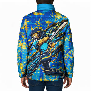 Saint Lucia Cricket Padded Jacket Kings Lion Unstoppable Mascot Art