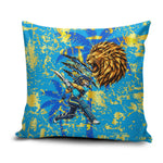 Saint Lucia Cricket Pillow Cover Kings Lion Unstoppable Mascot Art