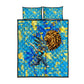 Saint Lucia Cricket Quilt Bed Set Kings Lion Unstoppable Mascot Art