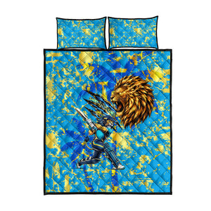 Saint Lucia Cricket Quilt Bed Set Kings Lion Unstoppable Mascot Art