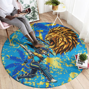Saint Lucia Cricket Round Carpet Kings Lion Unstoppable Mascot Art