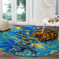 Saint Lucia Cricket Round Carpet Kings Lion Unstoppable Mascot Art