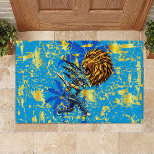 Saint Lucia Cricket Rubber Doormat Kings Lion Unstoppable Mascot Art