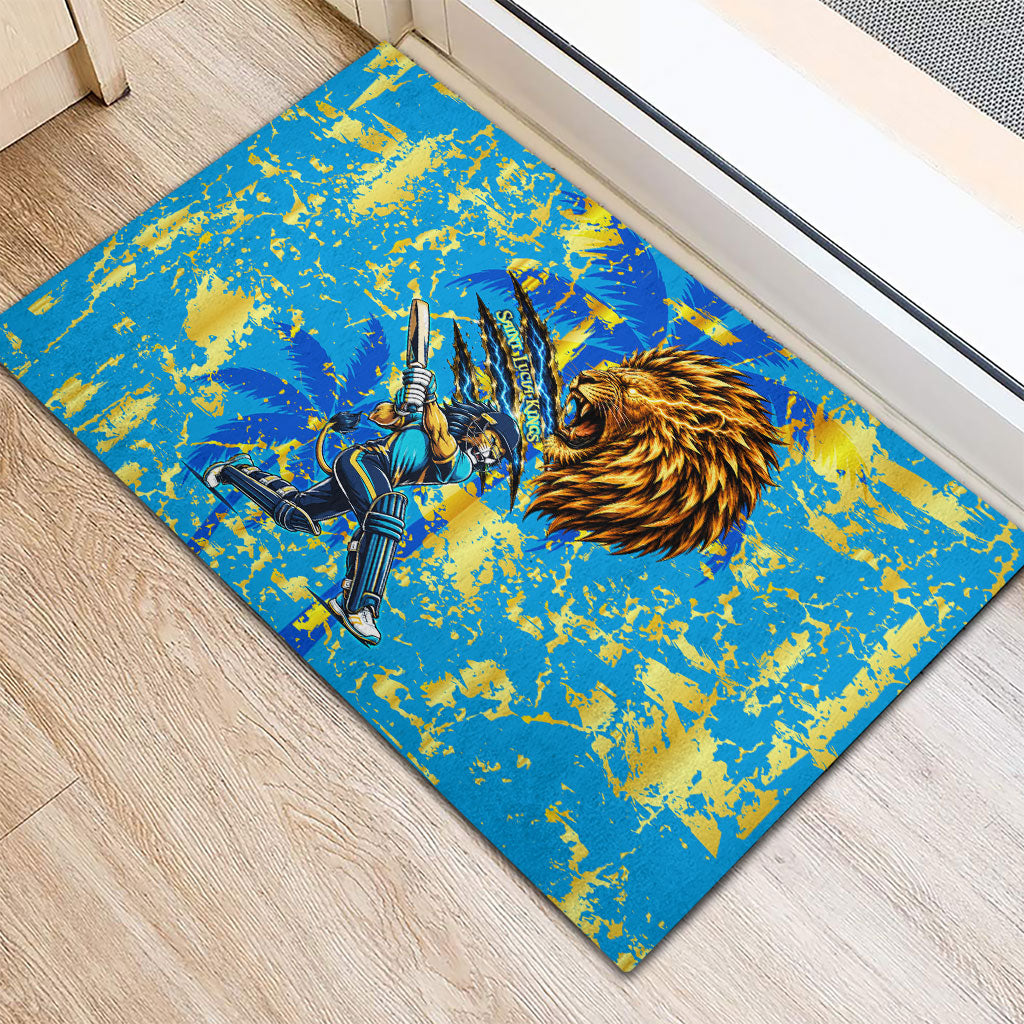 Saint Lucia Cricket Rubber Doormat Kings Lion Unstoppable Mascot Art
